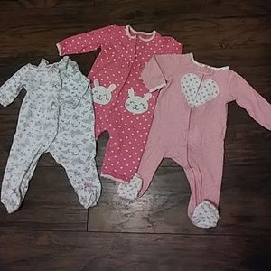Three Baby Girl PJ's all 9 months